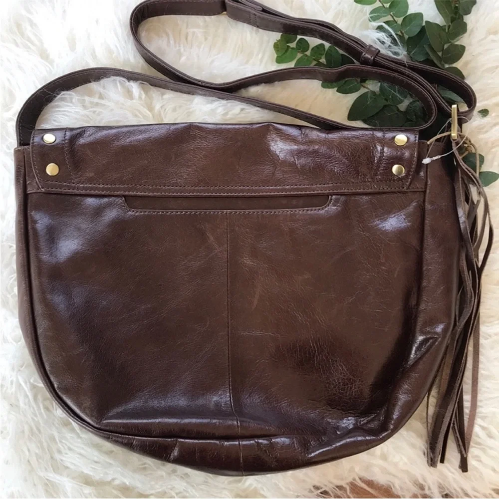 HOBO Brown Leather Crossbody Bag with Gold Studs - Picture 3 of 5